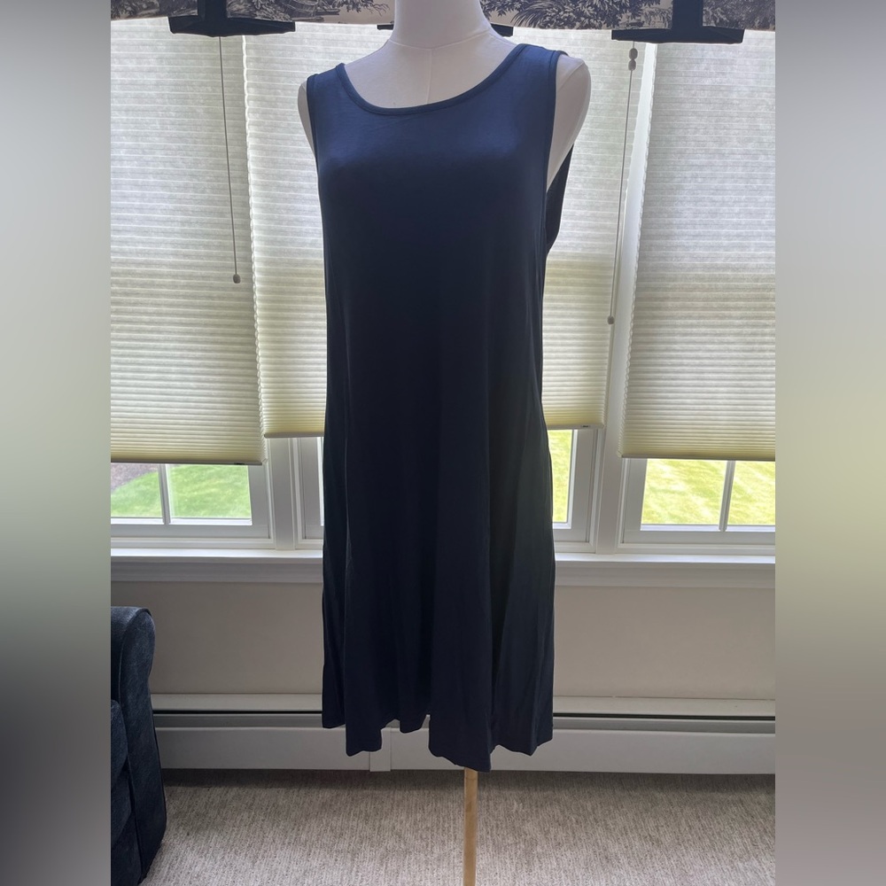 Casual Navy Blue Sleeveless Dress